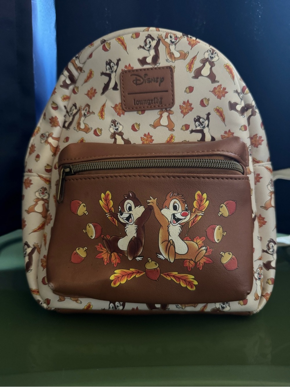 Loungefly Brown and Cream Chip 'n' Dale Kids Mini Backpack
